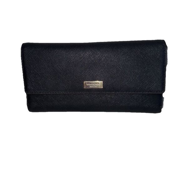 Kate Spade Leather Black Large Wallet $165 - Picture 1 of 9